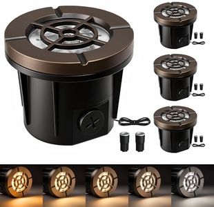 LOHAS Low Voltage In-Ground Well Lights 4-Pack, 12V LED Landscape Lighting Outdoor with 5 Color Temperatures, IP65 Waterproof Recessed Lights for Yard Garden Driveway Pathway, Antique Bronze Finish