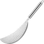 Held Crescent Drainer Pan Pot Strainer with Handle Stainless Steel Hand for Spaghetti Fry Noodles Fruit Vegetable Pasta Strainer Colander Heavy Duty Food Drainers