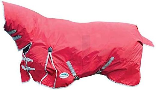 WeatherBeeta ComFiTec Classic Combo Neck Lite Horse Blanket, Red/Silver/Navy, 75"