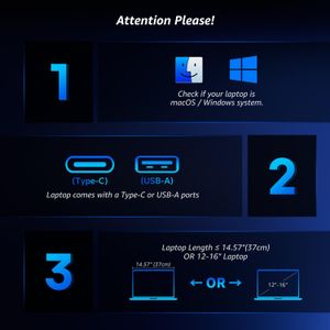 KPKUE 14" Triple Screen Extender – Portable Laptop Monitor