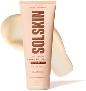 SOLSKIN Gradual Medium-Dark Tanning Moisturiser with Aloe, Hyaluronic Acid & Vitamin E, Hydrating Daily Body Lotion for Sensitive Skin, Buildable, Gradual Tan, Streak-Free, Vegan & Non-Greasy, 200 ml