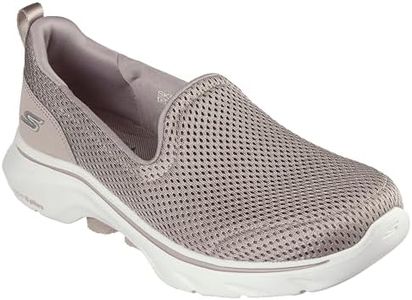 Skechers Women's GOwalk 7 - Razi Slip-On Sneaker, Taupe, US 7.5