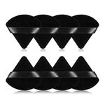 8Pcs of Triangular Powder Puff Makeup Sponges, Made of Super-soft Velvet, Designed for Contouring, Eye, and Corner, Beauty Blender Foundation Mixing Container.(Black)