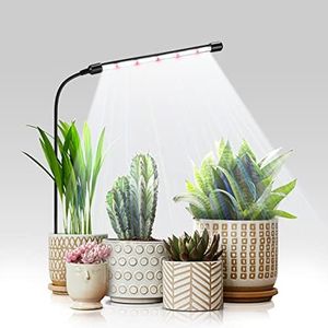 bseah Grow Light Plant Light for Indoor Plants Growing, 6000K Full Spectrum Plant Grow Light for Seedings Succulents Small Plants, Auto On/Off Timing & 10 Dimming, Black, dc bai 01