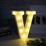 Wah!! Store 8.5 Inch LED Golden Marquee Letter Light Sign 26 Golden Alphabet Light Up Marquee Letters Sign for Wedding Birthday Party Christmas Home Bar Decoration (Alphabet V)