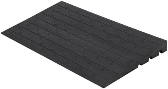 Garvee 4 in Rise Rubber Threshold Ramp Doorway Wheelchair Ramp for Wheelchairs, Mobility Scooters Home Doorways Driveways Power Chairs with 3 Channels Cord Cover, 2500 LBS Driveway Curb Ramps Handicap