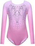 Zaclotre Kid Girls Gymnastic Leotard Long Sleeve Color Gradient Sparkly Ballet Dance One Piece Outfit