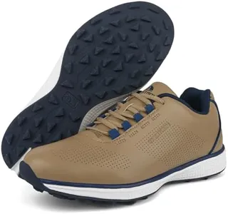 Zakey Golf Shoes Men Sipkeless Golf Wears for Male Golfers Sneakers Outdoor Walking Footwears (11,Brown)