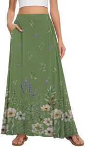 Leafsay Womens Maxi Long Flowy Summer A-Line Skirt(Sage Lavender,2XL)