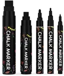 Chalkola 5 Chalk Markers for Chalkboard Signs, Blackboard, Car Window, Bistro, Glass | 5 Variety Pack - Thin, Fine Tip, Bold & Jumbo Size Erasable Liquid Chalk Pens (1mm, 3mm, 6mm, 10mm, 15mm)