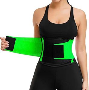 Waist Trainer Belt for Women Waist Cincher Trimmer Weight Loss Body Shaper Sport Girdle, Green-2, Large