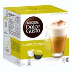 Nestle Nescafe Dolce Gusto Cappuccino Round & Silky Roast & Ground Coffee 16 Capsule, 186.4G ((8 Creamer + 8 Coffee))