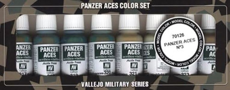 Vallejo Model Color Panzer Aces - Set Pittura Acrilica n. 3, 8 x 17 ml, Grigio