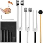 Tuning Forks for Healing Instrument (128Hz, 256Hz, 512Hz) - Tuning Fork Set with Reflex Hammer, Sound Healing Instruments for Essential Yoga/Chakra/Sound Therapy/Meditation Beginner