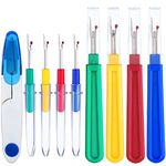 KINGMAS 8 Pieces Colorful Seam Ripper 4 Big and 4 Small Handy Stitch Ripper Sewing Tools with 1 Scissors for Opening Seams and Hems