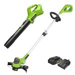 Greenworks 24V String Trimmer and Blower Combo, 2Ah USB Battery and Slow Charger Included