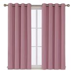 Deconovo 52 by 63 Inch Grommet Thermal Insulated Blackout Curtain 52x63 Inch Pink 1 Panel