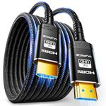 10K 8K HDMI Cable 2.1, 16FT Heavy Duty High-Speed Braided HDMI Cable, Professional HDMI Cord, 48Gbps, 4K@120Hz, 8K@60Hz, HDR, DTS:X, HDCP 2.2/2.3