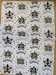 Birthday Age 21 21st Twenty-One Celebrate Wrapping Paper 2 Sheets + 1 Gift Tag