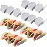 Taco Holder Set of 6-Taco Holders for 3 Tacos Stainless Steel Taco Stand Tray Shell Holder Taco Party Metal Taco Holder Taco Stands Set of 6,Taco Rack-Easy to Clean Dishwasher Safe,Street Taco Ready