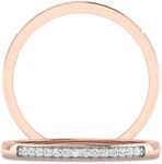 Inspereza 1/10 Carat 10kt Gold Round Diamond Petite Wedding Anniversary Stackable Band. (H-I Color, I2-I3 Clarity)