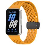 Gheper Replacement Watchband Compatible with Samsung Galaxy Fit3[2024] SM-R390 Magnetic Folding Buckle Design Silicone Sport Wristband Band Bracelet Quick Release Strap