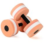 Aquatic Exercise Dumbbells, 2 Pack Water Dumbbell for Water Aerobics Kids Barbell Water Weights for Pool Exercise, Exercise Foam Dumbbells Water Fitness Exercises Equipment Pool Barbells Pool(Orange)