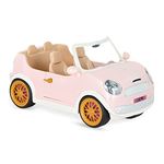 Lori Dolls – Convertible Car for Mini Dolls – Pink Vehicle for 6-inch Dolls – Working Radio – Built-in Tow Hitch for Trailer & Camper – Go Everywhere! Convertible Car – 3 Years +