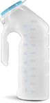Male Urinal with Glow in The Dark Lid (1 Bottle) 32 Oz Urine Bottle for Men - Pee Bottle for Hospitals, Emergency and Travel
