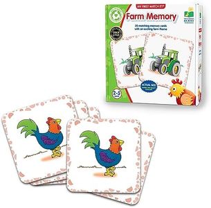 The Learning Journey My First Memory Game - Farm Memory - 20 Card Matching Memory Game - Educational Toddler Gifts for Boys & Girls Ages 2 and Up - Award Winning Learning Toy, Multi