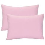 2Pack Baby Kids Pillowcases, Toddler Cushion Cover Travel Pillow Case Cover Soft Breathable Envelope Style for Boys Girls Bedding Toddler Cot 49 x 36cm Machine Washable (Pink)