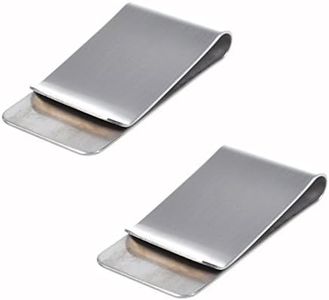 CJESLNA Pack of 2 Silver Stainless Steel Slim Money Clip