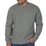 Coleman Long-Sleeve Sherpa Lined Waffle Henley Shirts for Men, Shale Heather, Large
