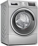 Bosch Home & Kitchen Appliances Bosch Series 8 WDU8H549GB Washer Dryer with 10kg Washing and 6kg Drying Capacity, IronAssist, Wash & Dry 60, Freestanding, Silver