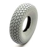 2 Tyre 4.00-5 Grey Diamond Block Tread Fits Mobility Scooter 5 Inch Wheel Rim 4 Ply