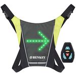 SHENKEY LED Turn Signal Vest,LED Reflective Vest with Direction Indicator - Remote Control, Turning Lights, Waterproof, USB Rechargeable,Easy Installation for Cycling Safety Warning Light