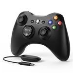 ASTARRY Wireless Controller Compatible with Xbox 360, 2.4GHZ Game Controller Gamepad Joystick Compatible with Xbox & Slim 360 PC Windows 7, 8, 10 (Black)