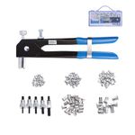 Toprema 126pcs Rivet Nut Tool Kit Set Blind Rivet Nut Hand Riveter Gun Wrench Threaded Insert Rivnut Nutsert M3/M4/M5/M6/M8