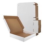 RLAVBL 25 Pack 330x254x51 mm (13x10x2 in) Shipping Boxes Small White Corrugated Cardboard Box for Packing Mailing