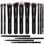 SHANY Black Bombshell 14-Piece Brush Set – Elite Cosmetics Brush Collection - Complete Kabuki Makeup Brush Set in Black - 14 PCS