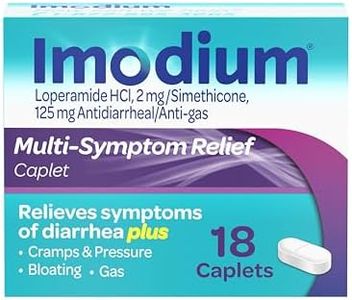 Imodium Multi-Symptom Relief Caplets, Loperamide Hydrochloride & Simethicone Anti-Diarrheal Medicine for the Relief of Diarrhea, Gas, Bloating, Cramps & Pressure, 18 ct