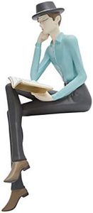 HAUCOZE Modern Home Decor Sculpture Reading Man Figurine Statue Table Centerpiece Crafts Polyresin Arts Gifts 9.1inch