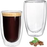 Tebery Double Wall Insulated Glasses Mugs For Soda, Latte, Espresso,15-Ounces, 2 Pack