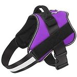 Bolux Dog Harness, No-Pull Reflective Dog Vest, Breathable Adjustable Pet Harness with Handle for Outdoor Walking - No More Pulling, Tugging or Choking (Purple, S)