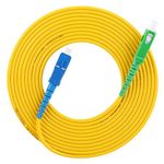 15 Meters/ 49.2ft Fiber Optic Jumper PVC Case SC/APC to SC Simplex Single Mode Extension Patch Cord