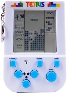 Fizz Creations Tetris Keyring Handheld Arcade Game - Retro Mini Portable Handheld Tetris Game for Kids and Adults. Original Gameplay Including Original Tetris Sounds. Officially Licensed Tetris Game.