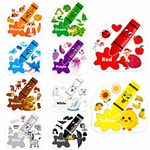 10 PCS Color Posters, Color Cutouts Bulletin Board Set Fruit Animal Plant Word Color for Toddler Kid Learning Color Family Classroom Decoration Supplies, 12” x 11.5”