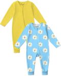 Jimonda Baby Sleeper Rompers,Unisex Boys Girls Zip-Front Pajamas One-Piece Footless Outfit 0-24 Months (Pack of 2