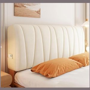 Copritestata Copertura/Copri Testiere Letto Matrimoniale/Singolo/una Piazza E Mezza Imbottito Bianco,Velluto Elasticizzato Morbido Tessuto Universale ( Color : Milk White , Size : 180cm(71inch)