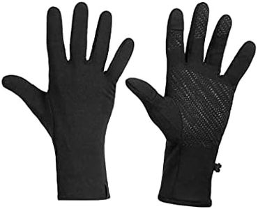 Icebreaker Merino Quantum Winter Gloves for Women, Men, with Touchscreen Tips, Merino Wool - Soft, Mid-Weight Glove Liners for Layering with Silicone Palm - Warm Gloves for Men, Women - Black, Large